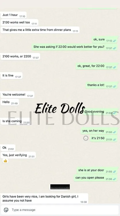 WhatsApp message from a client