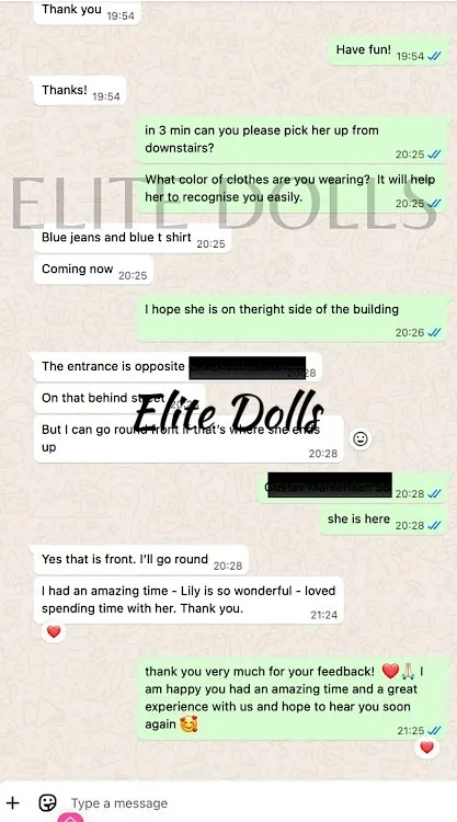 WhatsApp message from a client