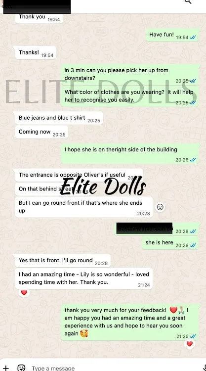 WhatsApp message from a client