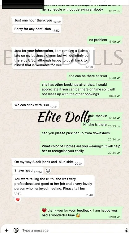 WhatsApp message from a client