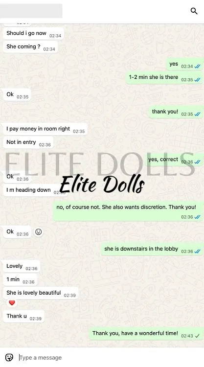 WhatsApp message from a client