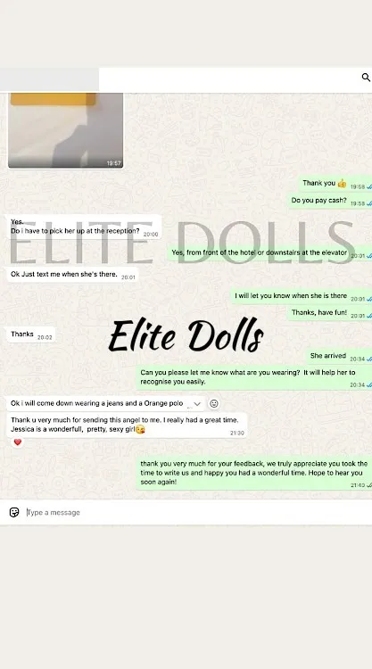 WhatsApp message from a client