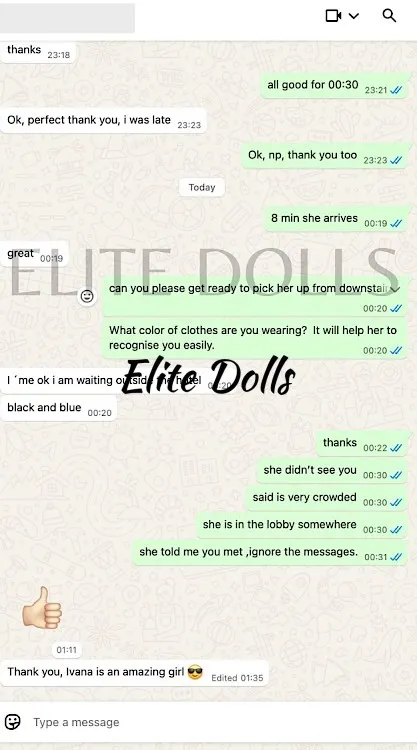 WhatsApp message from a client
