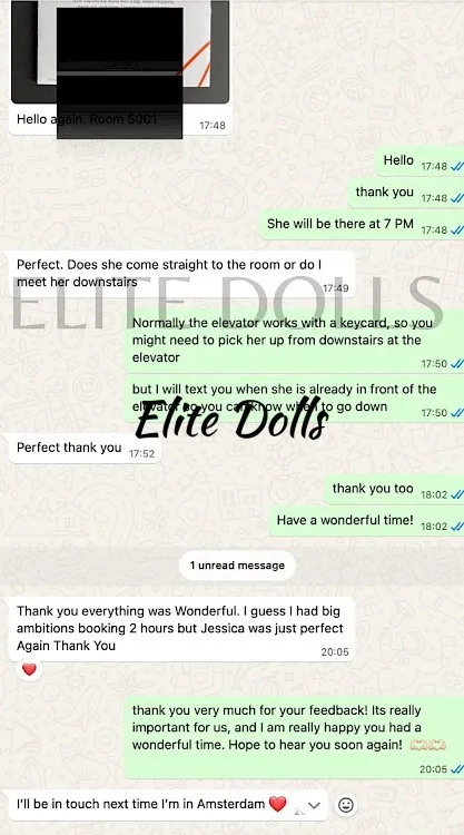 WhatsApp message from a client