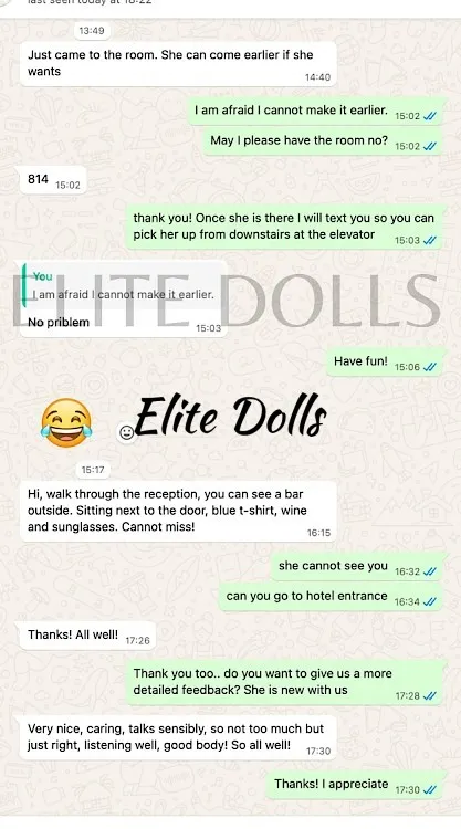 WhatsApp message from a client