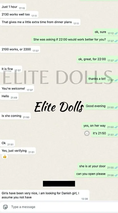 WhatsApp message from a client