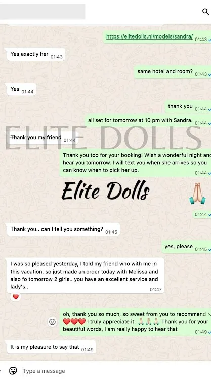 WhatsApp message from a client