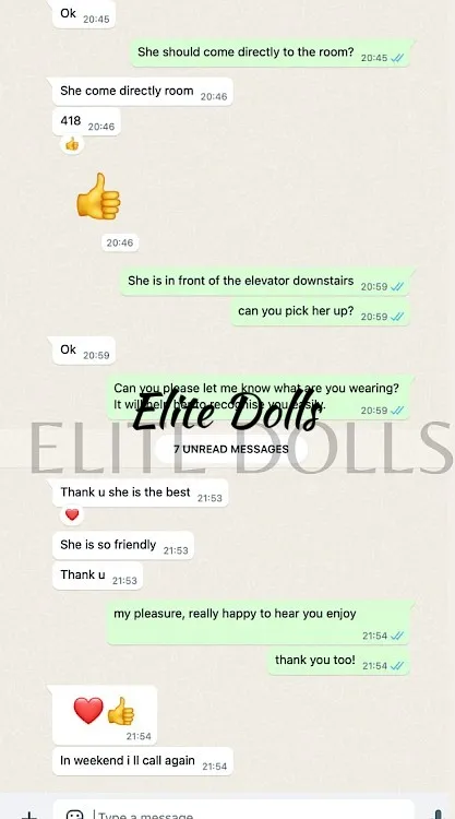 WhatsApp message from a client